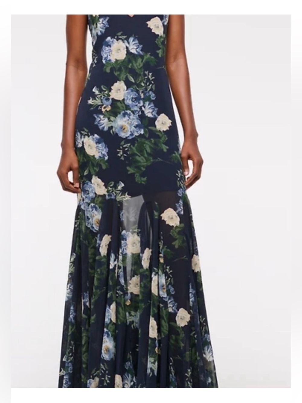 Abercrombie & Fitch Navy Floral Maxi Dress with Blooms